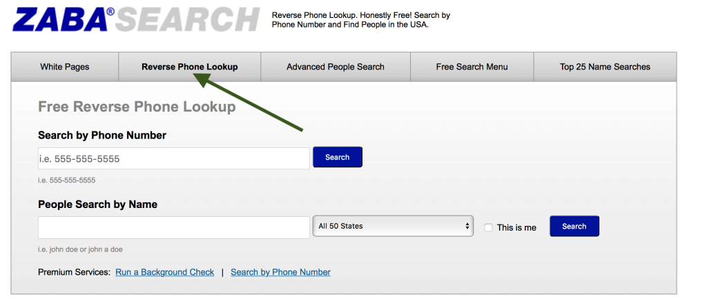 ZabaSearch lets you reverse lookup a phone number and find the name